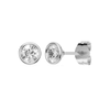 Bezel Stud Earrings with 0.80ct of Laboratory Grown Diamonds in Sterling Silver and Platinum Bevilles Jewellers 