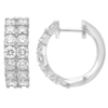 Double Row Hoop Earrings with 2.00ct of Laboratory Grown Diamonds in Sterling Silver and Platinum Bevilles Jewellers 