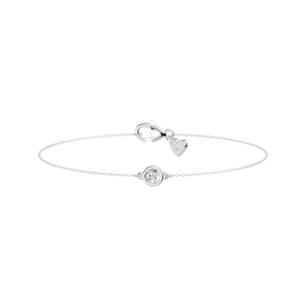 18cm Bezel Bracelet with 0.20ct Solitaire Laboratory-Grown Diamond in Sterling Silver and Platinum Bracelets Bevilles 
