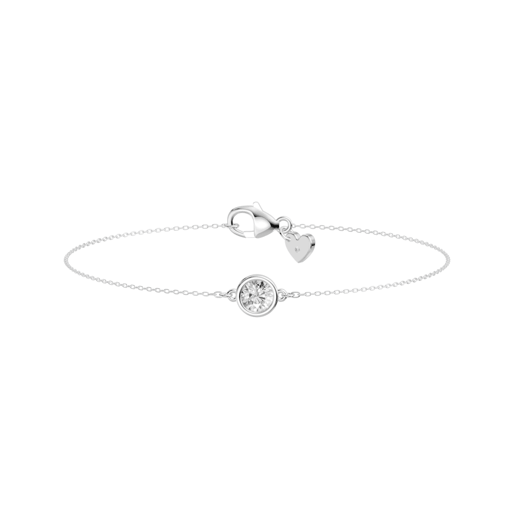 18cm Bezel Set Bracelet with 0.40tw of Laboratory-Grown Diamonds in Sterling Silver and Platinum Bracelets Bevilles 