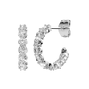 J Hoop Stud Earrings with 2.00ct of Laboratory Grown Diamonds in Sterling Silver and Platinum Bevilles Jewellers 