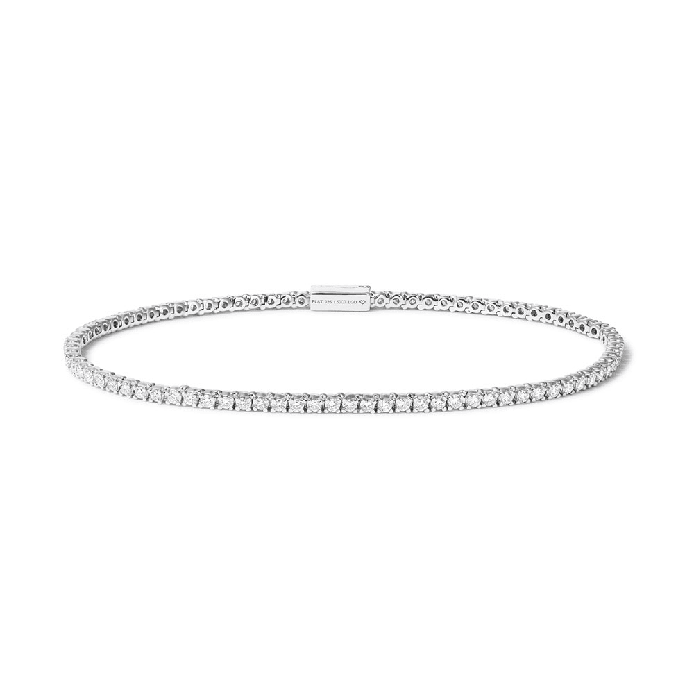 18cm Tennis Bracelet with 1.50tw of Laboratory-Grown Diamonds in Sterling Silver and Platinum Bracelets Bevilles 