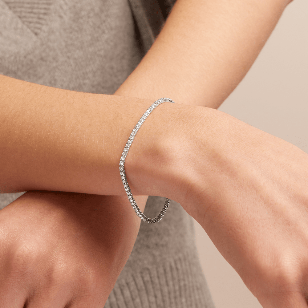 18cm Tennis Bracelet with 1.50tw of Laboratory-Grown Diamonds in Sterling Silver and Platinum Bracelets Bevilles 
