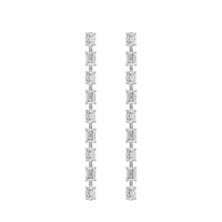 Oval and Emerald Cut Drop Stud Earrings with 1.50ct of Laboratory Grown Diamonds in Platinum and Sterling Silver Bevilles Jewellers 