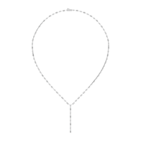 Oval and Emerald Cut Lariat Tennis Necklace with 5.25ct of Laboratory Grown Diamonds in Sterling Silver and Platinum Bevilles Jewellers 