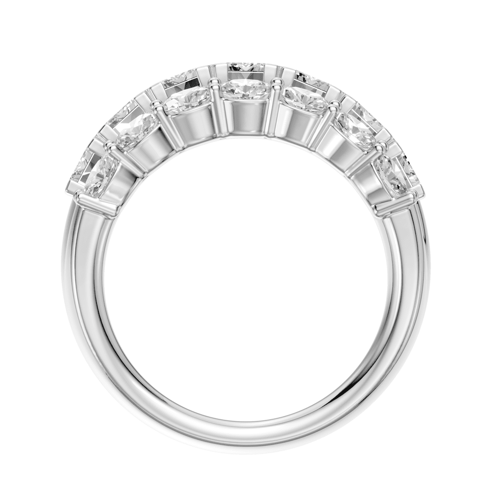 Emerald and Oval Cut Dress Ring with 3.00ct of Laboratory Grown Diamonds in Sterling Silver and Platinum Bevilles Jewellers 