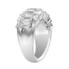 Emerald and Oval Cut Dress Ring with 3.00ct of Laboratory Grown Diamonds in Sterling Silver and Platinum Bevilles Jewellers 