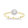 Halo Ring with 0.10ct of Diamonds in 9ct Yellow Gold Bevilles Jewellers 