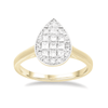 Pear Ring with 1/2ct of Diamonds in 9ct Yellow Gold Bevilles Jewellers 