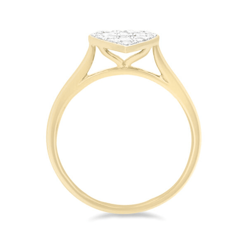 Pear Ring with 1/2ct of Diamonds in 9ct Yellow Gold Bevilles Jewellers 