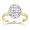 Oval Shape Ring with 1/2ct of Diamonds in 9ct Yellow Gold Bevilles Jewellers 