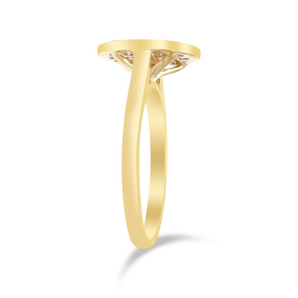Oval Shape Ring with 1/2ct of Diamonds in 9ct Yellow Gold Bevilles Jewellers 