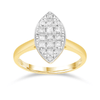 Marquise Shape Ring with 1/2ct of Diamonds in 9ct Yellow Gold Bevilles Jewellers 