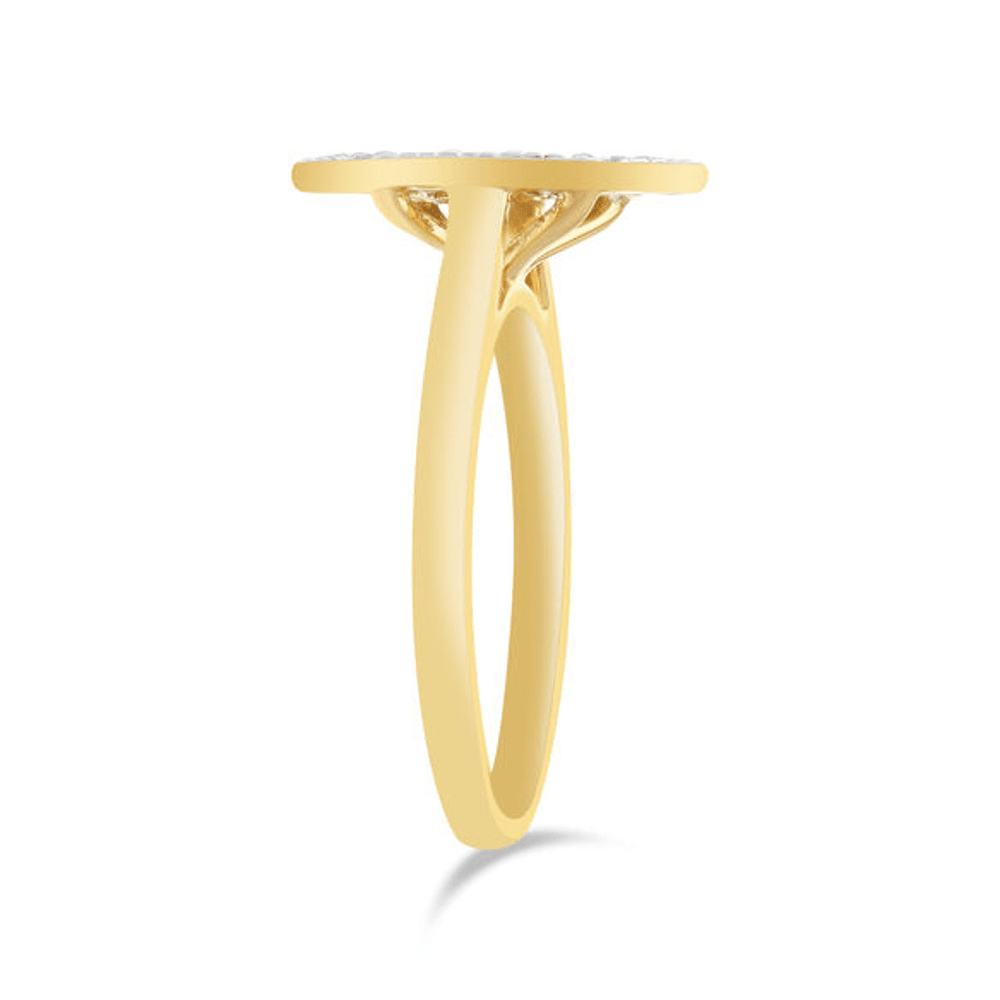 Marquise Shape Ring with 1/2ct of Diamonds in 9ct Yellow Gold Bevilles Jewellers 