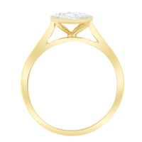 Marquise Shape Ring with 1/2ct of Diamonds in 9ct Yellow Gold Bevilles Jewellers 