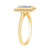 Emerald Halo Ring with 1/2ct of Diamonds in 9ct Yellow Gold Bevilles Jewellers 
