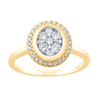 Oval Halo Ring with 1/2ct of Diamonds in 9ct Yellow Gold Bevilles Jewellers 