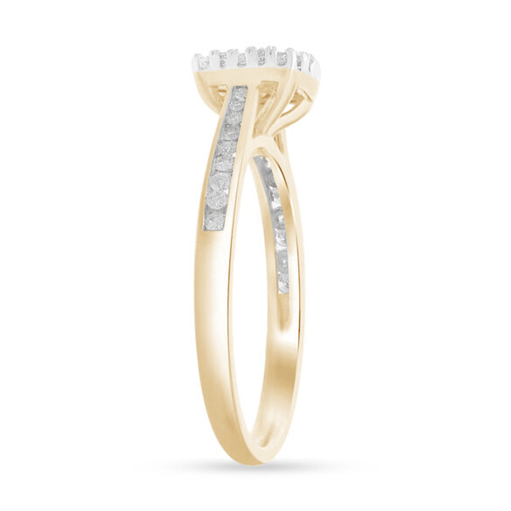 Cushion Ring with 0.60ct of Diamonds in 9ct Yellow Gold Bevilles Jewellers 
