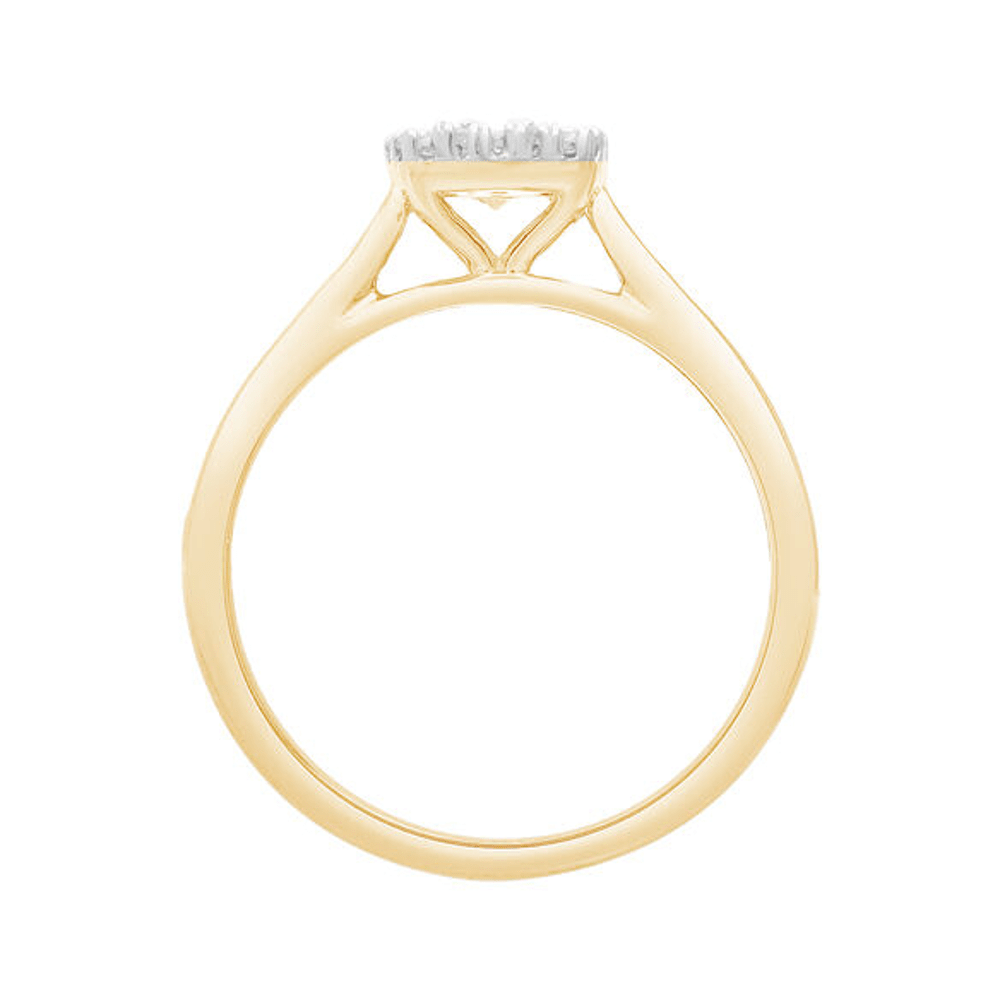 Cushion Ring with 0.60ct of Diamonds in 9ct Yellow Gold Bevilles Jewellers 
