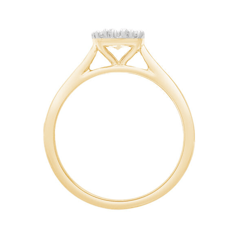 Cushion Ring with 0.60ct of Diamonds in 9ct Yellow Gold Bevilles Jewellers 