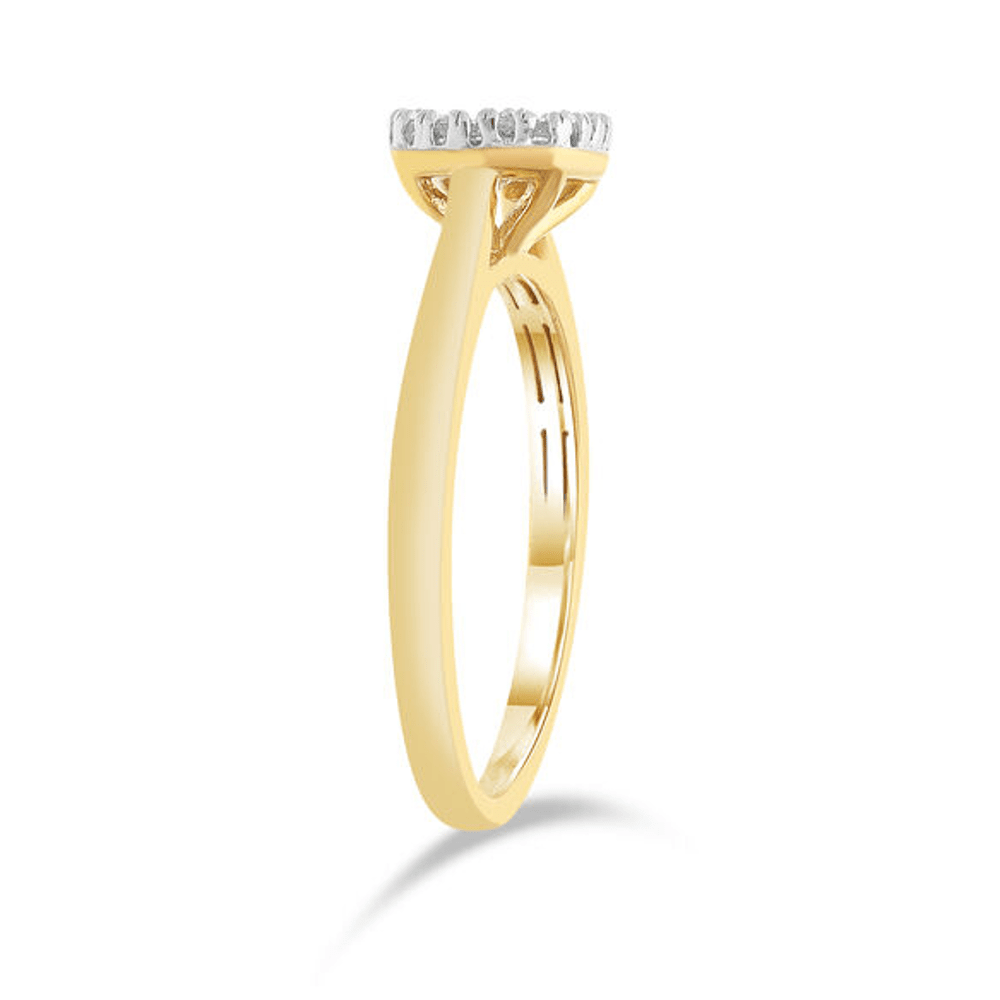 Cushion Shape Ring with 0.45ct of Diamonds in 9ct Yellow Gold Bevilles Jewellers 
