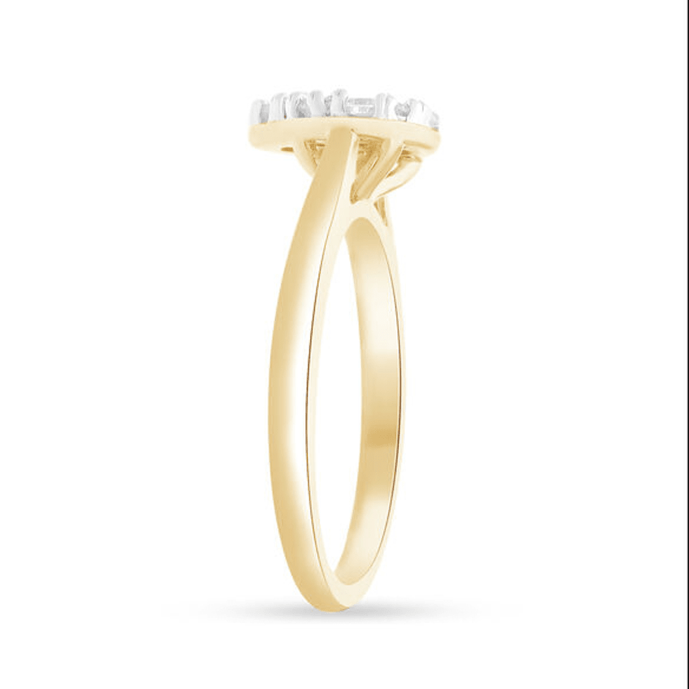 Pear Shape Ring with 0.45ct of Diamonds in 9ct Yellow Gold Bevilles Jewellers 