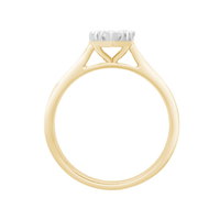 Pear Shape Ring with 0.45ct of Diamonds in 9ct Yellow Gold Bevilles Jewellers 