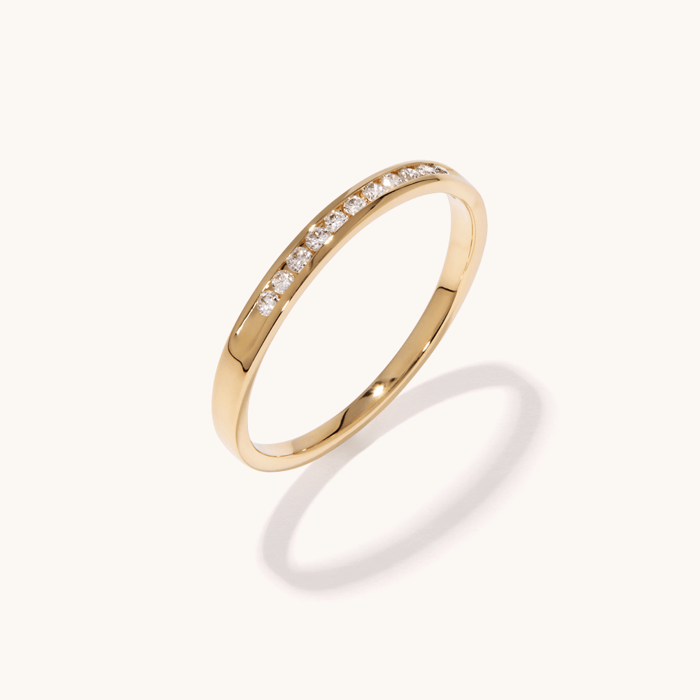 Channel Set Anniversary Ring with 0.10tw of Diamonds in 9kt Yellow Gold Rings Bevilles 