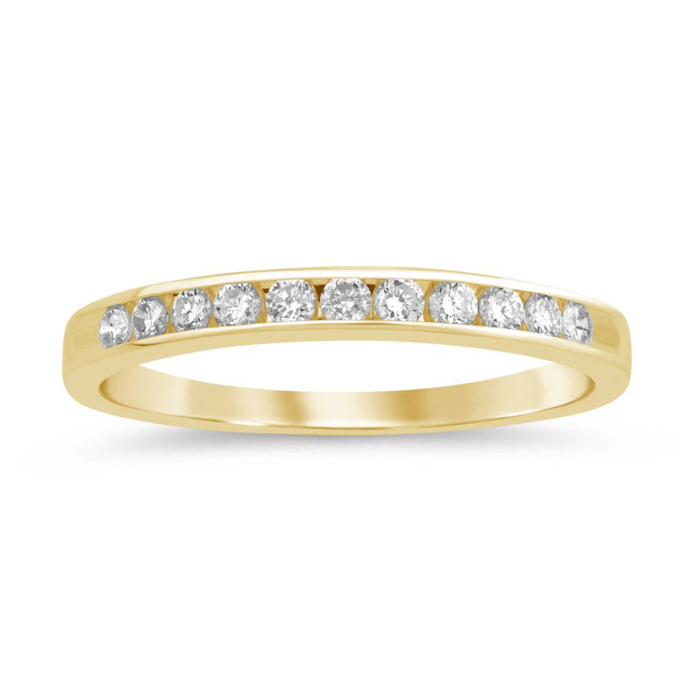 Channel Ring with 1/5ct of Diamonds in 9ct Yellow Gold Bevilles Jewellers 