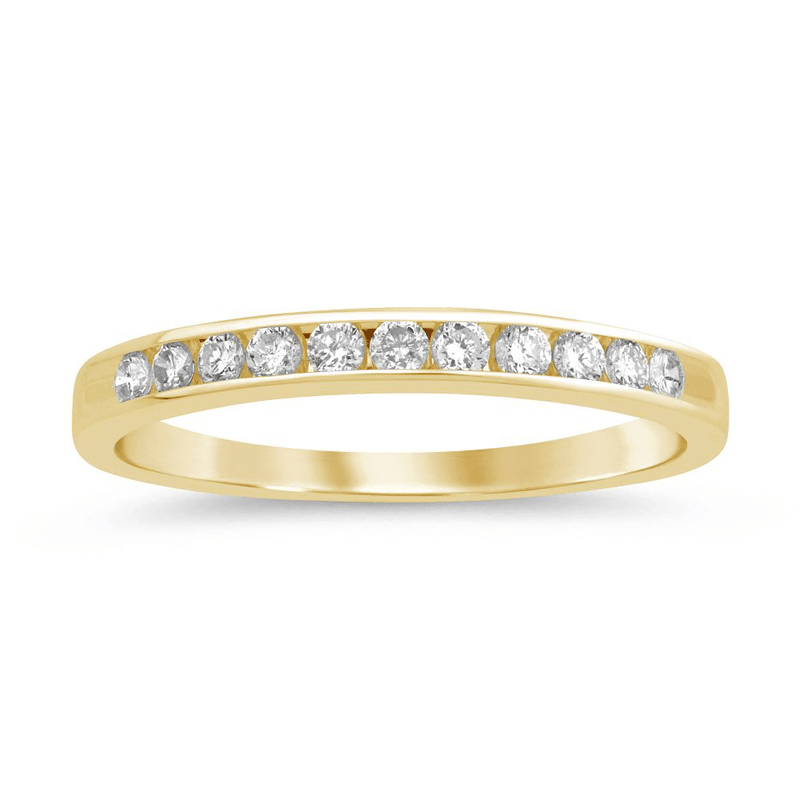 Channel Ring with 1/5ct of Diamonds in 9ct Yellow Gold Bevilles Jewellers 