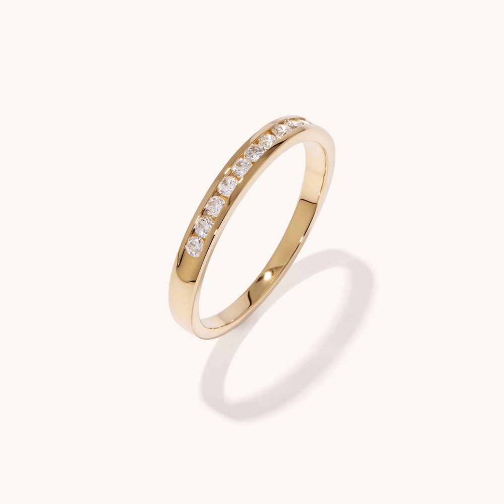 Channel Set Anniversary Ring with 0.20tw of Diamonds in 9kt Yellow Gold Rings Bevilles 