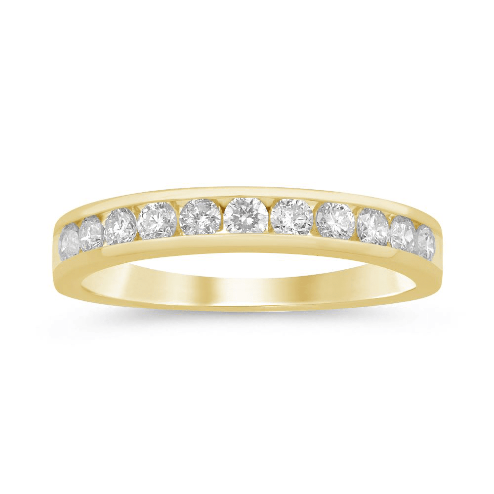 Channel Ring with 1/2ct of Diamonds in 9ct Yellow Gold Bevilles Jewellers 
