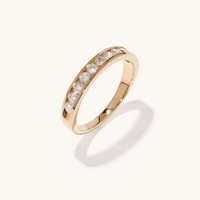 Channel Set Anniversary Ring with 0.50tw of Diamonds in 9kt Yellow Gold Rings Bevilles 