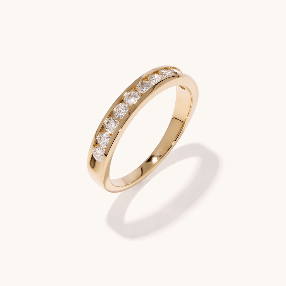 Channel Set Anniversary Ring with 0.50tw of Diamonds in 9kt Yellow Gold Rings Bevilles 
