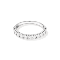 Claw Set Anniversary Ring with 0.75tw of Diamonds in 9kt White Gold Rings Bevilles 