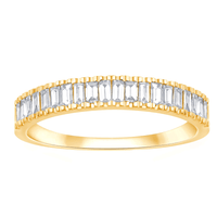 Baguette Ring with 0.35ct of Diamonds in 9ct Yellow Gold Bevilles Jewellers 