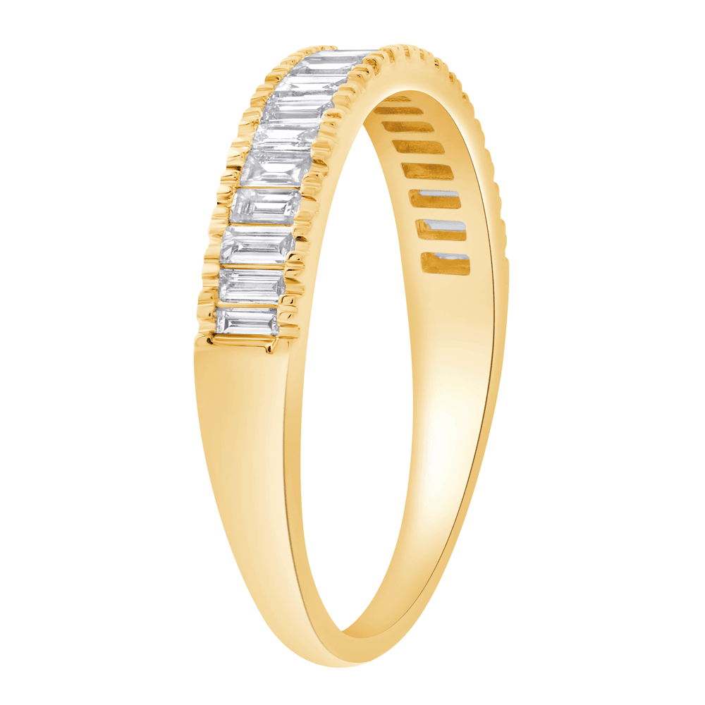 Baguette Ring with 0.35ct of Diamonds in 9ct Yellow Gold Bevilles Jewellers 