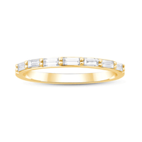 Baguette Ring with 1/4ct of Diamonds in 9ct Yellow Gold Bevilles Jewellers 