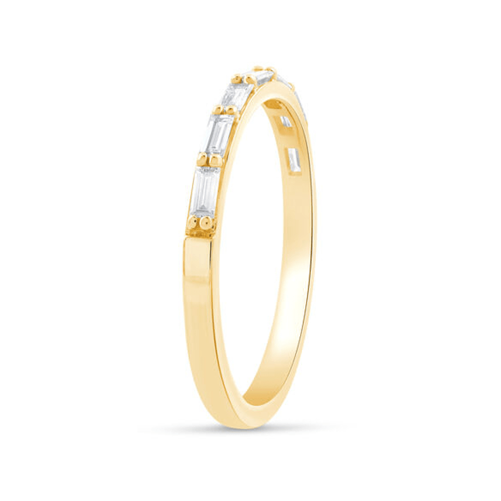 Baguette Ring with 1/4ct of Diamonds in 9ct Yellow Gold Bevilles Jewellers 