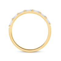 Baguette Ring with 1/4ct of Diamonds in 9ct Yellow Gold Bevilles Jewellers 