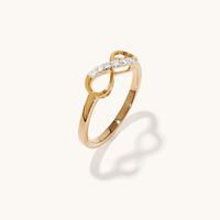 Infinity Ring with 0.05tw of Diamonds in 9kt Yellow Gold Rings Bevilles 
