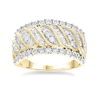 Fancy Dress Ring with 1/2ct of Diamonds in 9ct Yellow Gold Bevilles Jewellers 