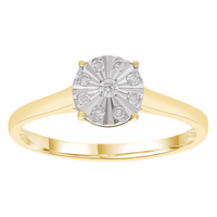 Circular Ring with 0.05ct of Diamonds in 9ct Yellow Gold Bevilles Jewellers 