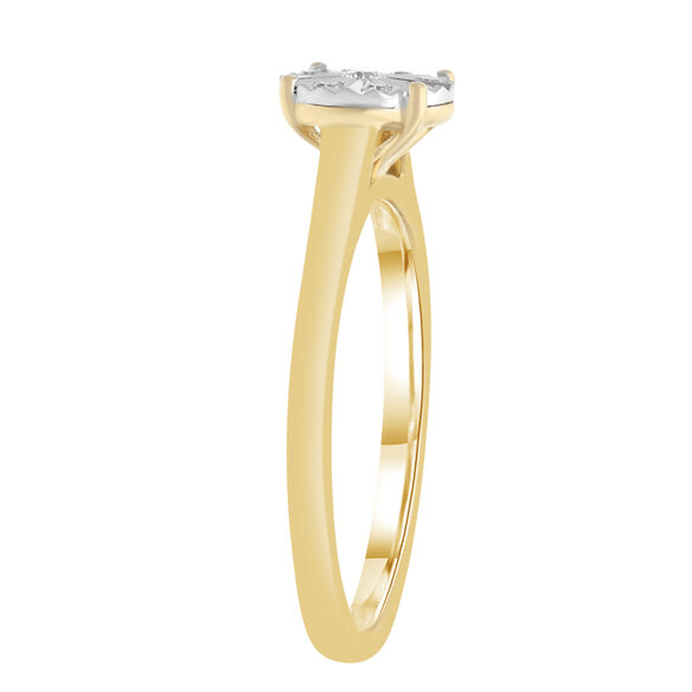 Circular Ring with 0.05ct of Diamonds in 9ct Yellow Gold Bevilles Jewellers 