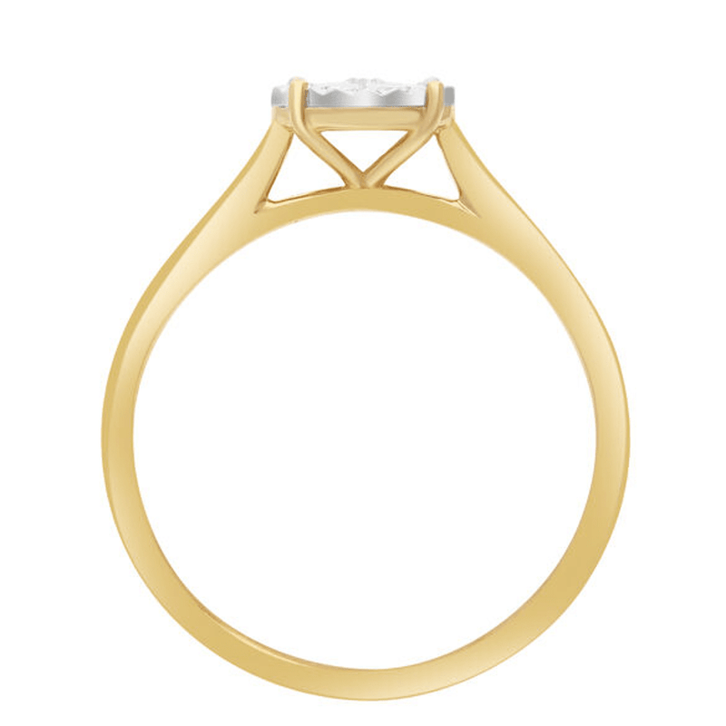 Circular Ring with 0.05ct of Diamonds in 9ct Yellow Gold Bevilles Jewellers 