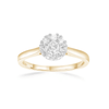 Round Brilliant Cut Ring with 0.47ct of Diamonds in 9ct Yellow Gold Bevilles Jewellers 