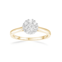 Round Brilliant Cut Ring with 0.47ct of Diamonds in 9ct Yellow Gold Bevilles Jewellers 