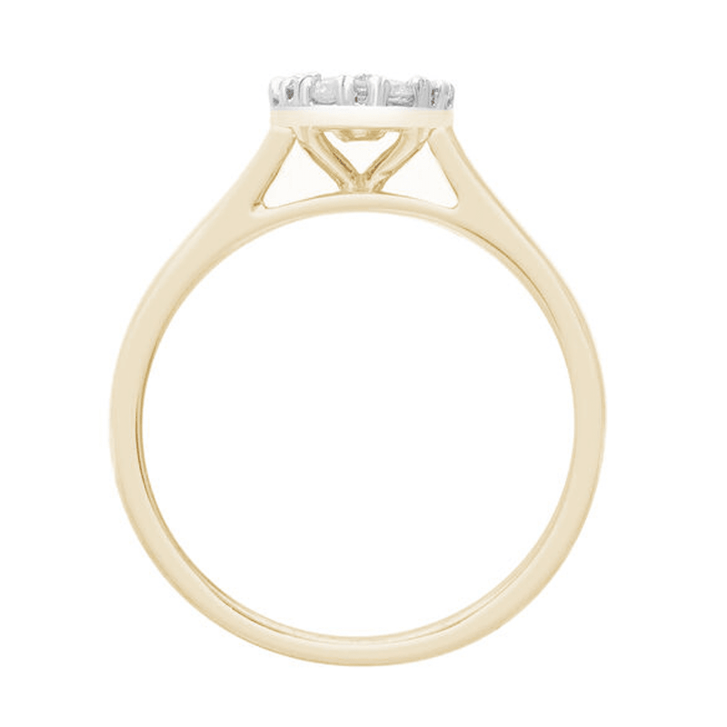 Round Brilliant Cut Ring with 0.47ct of Diamonds in 9ct Yellow Gold Bevilles Jewellers 