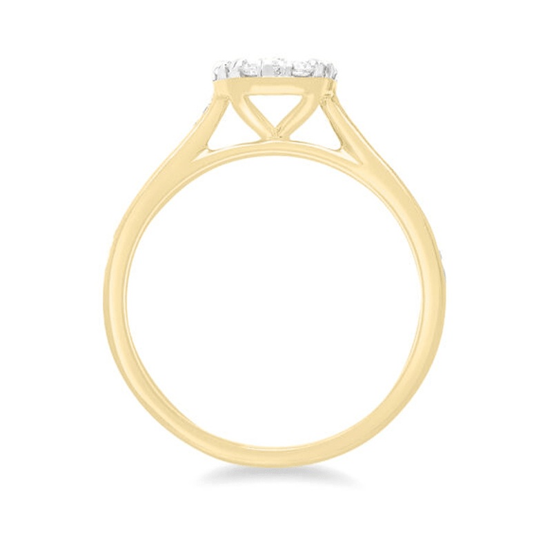 Circle Shape Ring with 0.60ct of Diamonds in 9ct Yellow Gold Bevilles Jewellers 