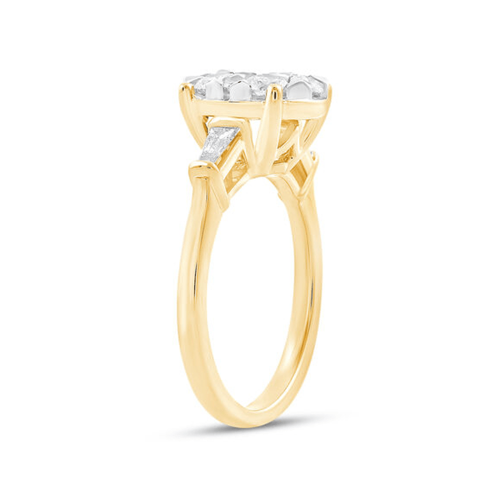 Oval Shaped Ring with 1.00ct of Diamonds in 9ct Yellow Gold Bevilles Jewellers 
